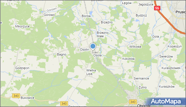 mapa Osola, Osola na mapie Targeo